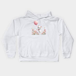 Kitten's Balloon Garden Kids Hoodie